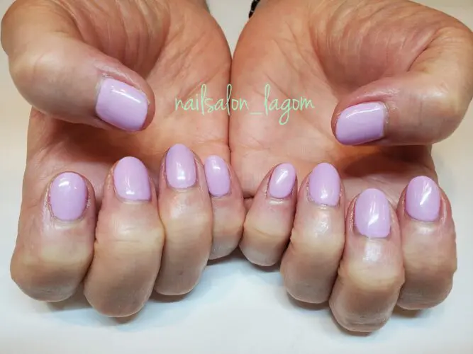 ワンカラー マカロンパープル 浜松市の小さなネイルサロン Lagom