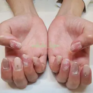 10月の定額ネイル(マグネット＆ドロップフラワー)