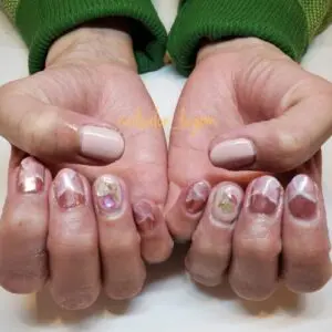 2月の定額ネイル(波×ミラー)