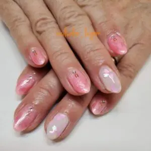 3月の定額ネイル(桜ホログラム)