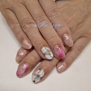 限定ネイル(キャンバスフラワー)