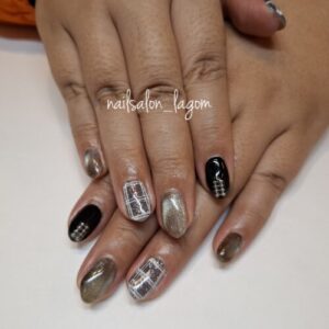 10月の定額ネイル(フラッシュオンチェック)