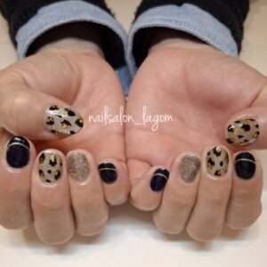 12月の定額ネイル(マグレオパード)