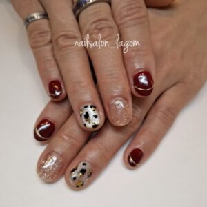 12月の定額ネイル(マグレオパード)