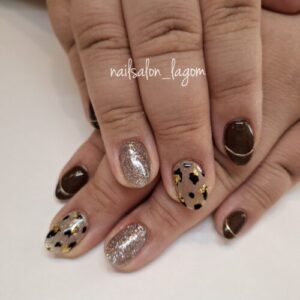 12月の定額ネイル(マグレオパード)