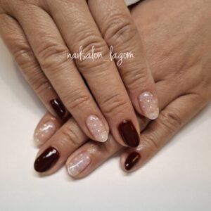 12月の定額ネイル(ドット＆ツィード)