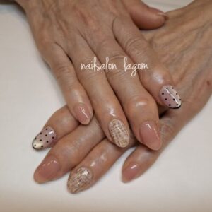 12月の定額ネイル(ドット＆ツィード)