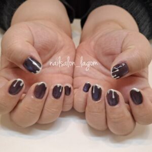 2月の定額ネイル(チョコがけフレンチ)