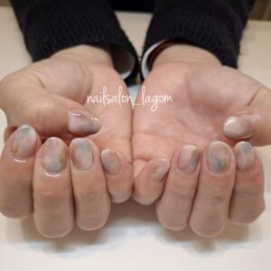 3月の定額ネイル(リキッドニュアンス)