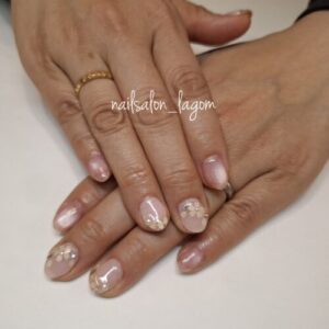 3月の定額ネイル(桜フレンチ)