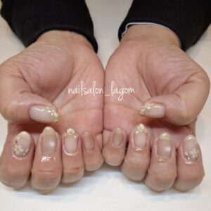 3月の定額ネイル(桜フレンチ)