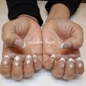 限定ネイル(マグ×フレンチ)