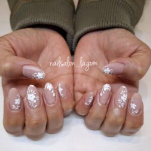 限定ネイル(レースフラワー)