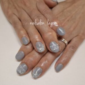 4月の定額ネイル(ドット＆レース)