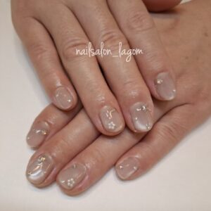 4月の定額ネイル(ビジュー)