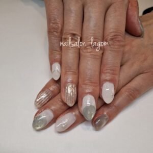 5月の定額ネイル(マグ×シェル×ミラー)