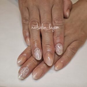 7月の定額ネイル(グラデ＆レース)