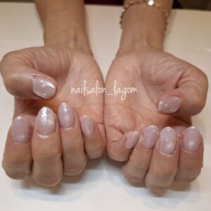 7月の定額ネイル(マグツヤ×バブルホロ)