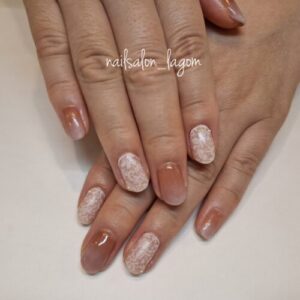 7月の定額ネイル(グラデ＆レース)