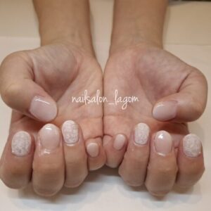 7月の定額ネイル(グラデ＆レース)
